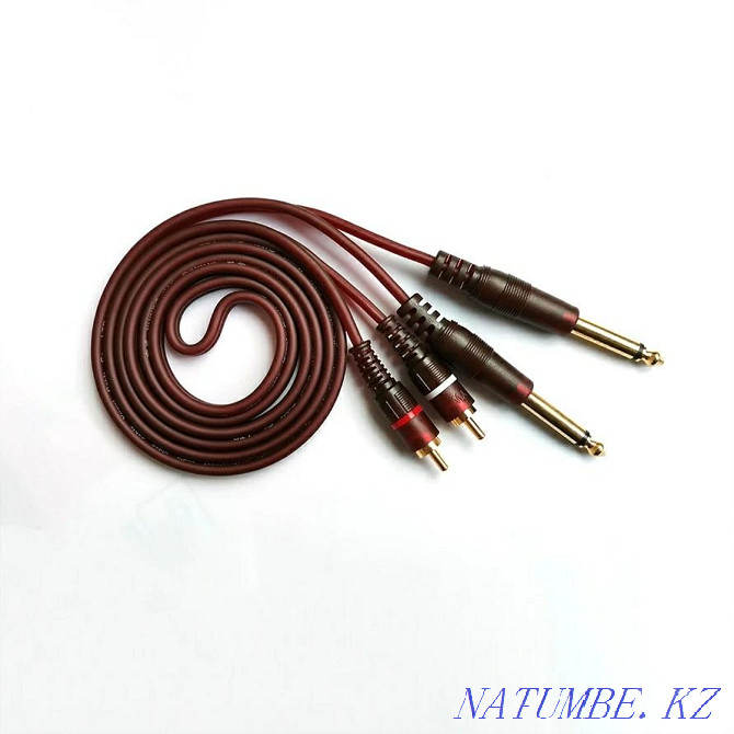 Audio cable 2 RCA to 2 JACK 6.3 (3 meters). Firm. Almaty - photo 3