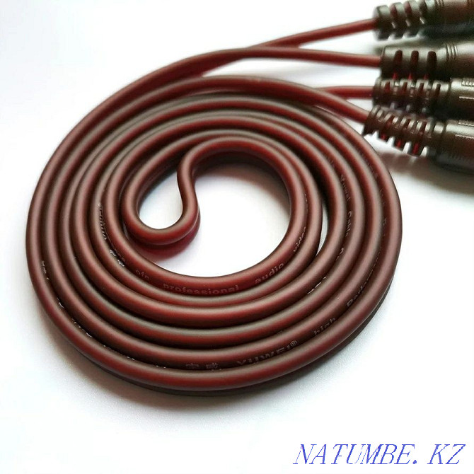 Audio cable 2 RCA to 2 JACK 6.3 (3 meters). Firm. Almaty - photo 5