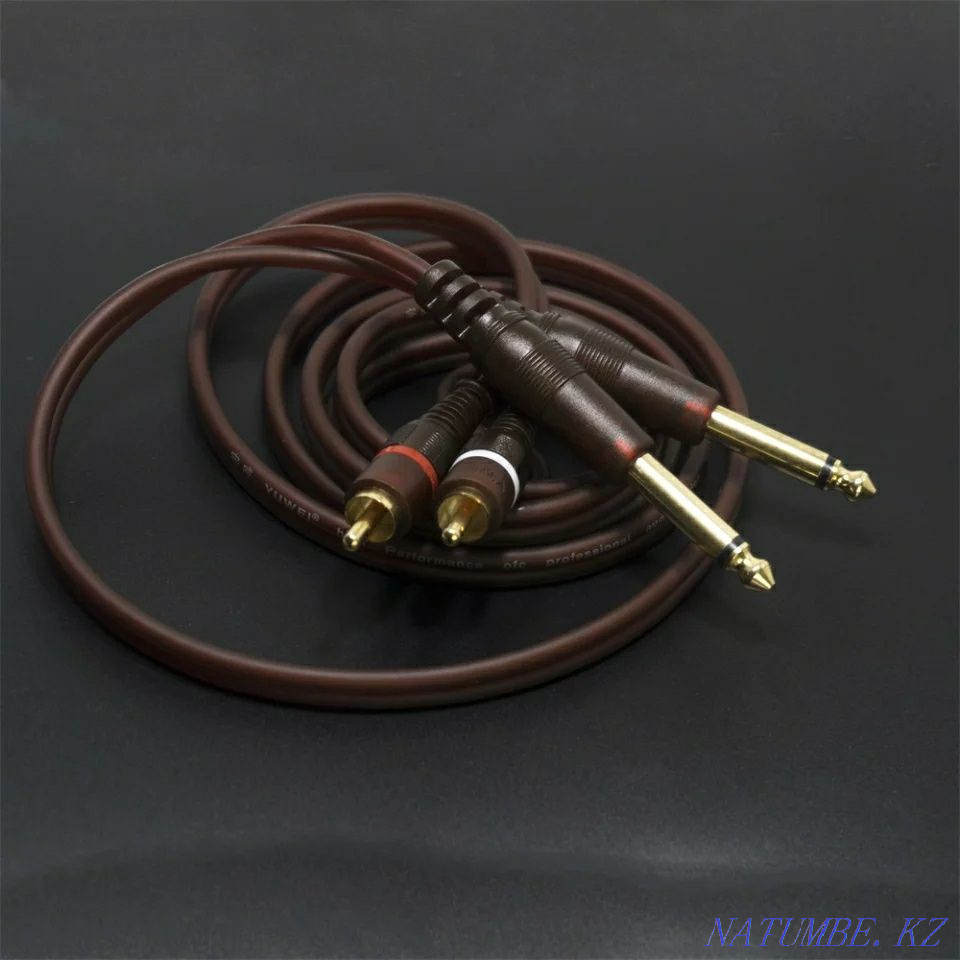Аудио кабель 2 RCA на 2 JACK 6.3 (3 метра). Фирменный. Алматы - изображение 2