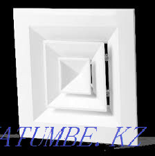 Диффузор алюминиевый потолочный 4-АПР с КРВ анемостаты квадратные Алматы - изображение 2