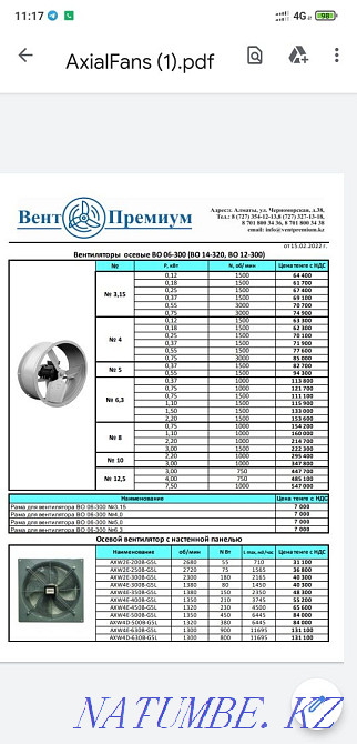 вентилятор осевой промышленный Алматы - изображение 3