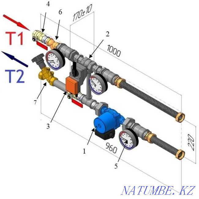 Клапан 3х ходовой 20мм с электроприводом плавного регулирования Алматы - изображение 3
