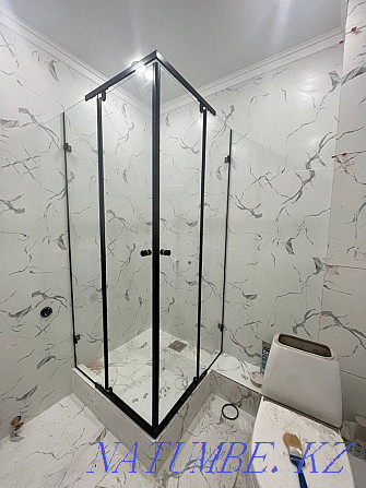 Glass shower room, shower cabin, glass railings, partition Karagandy - photo 1