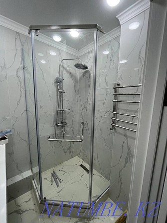 Glass shower room, shower cabin, glass railings, partition Karagandy - photo 3