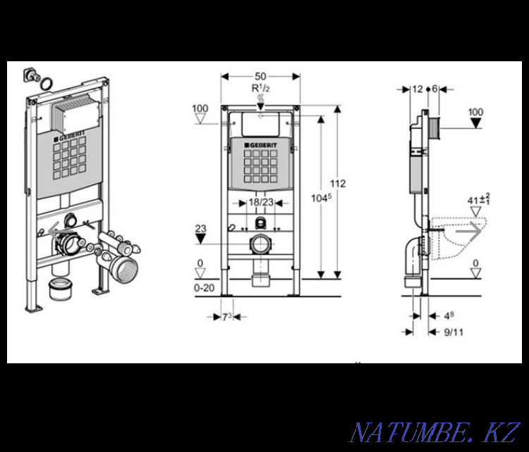 Toilet installation Geberit Duofix UP300 Almaty - photo 2