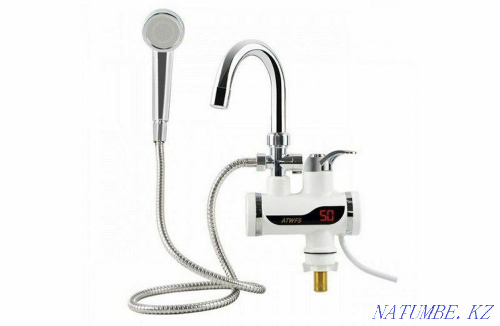 Кран водонагреватель TEMMAX проточный с дисплеем кран душ смиститель Алматы - изображение 1