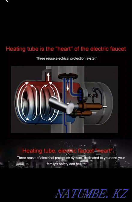 Кран водонагреватель TEMMAX проточный с дисплеем кран душ смиститель Алматы - изображение 2