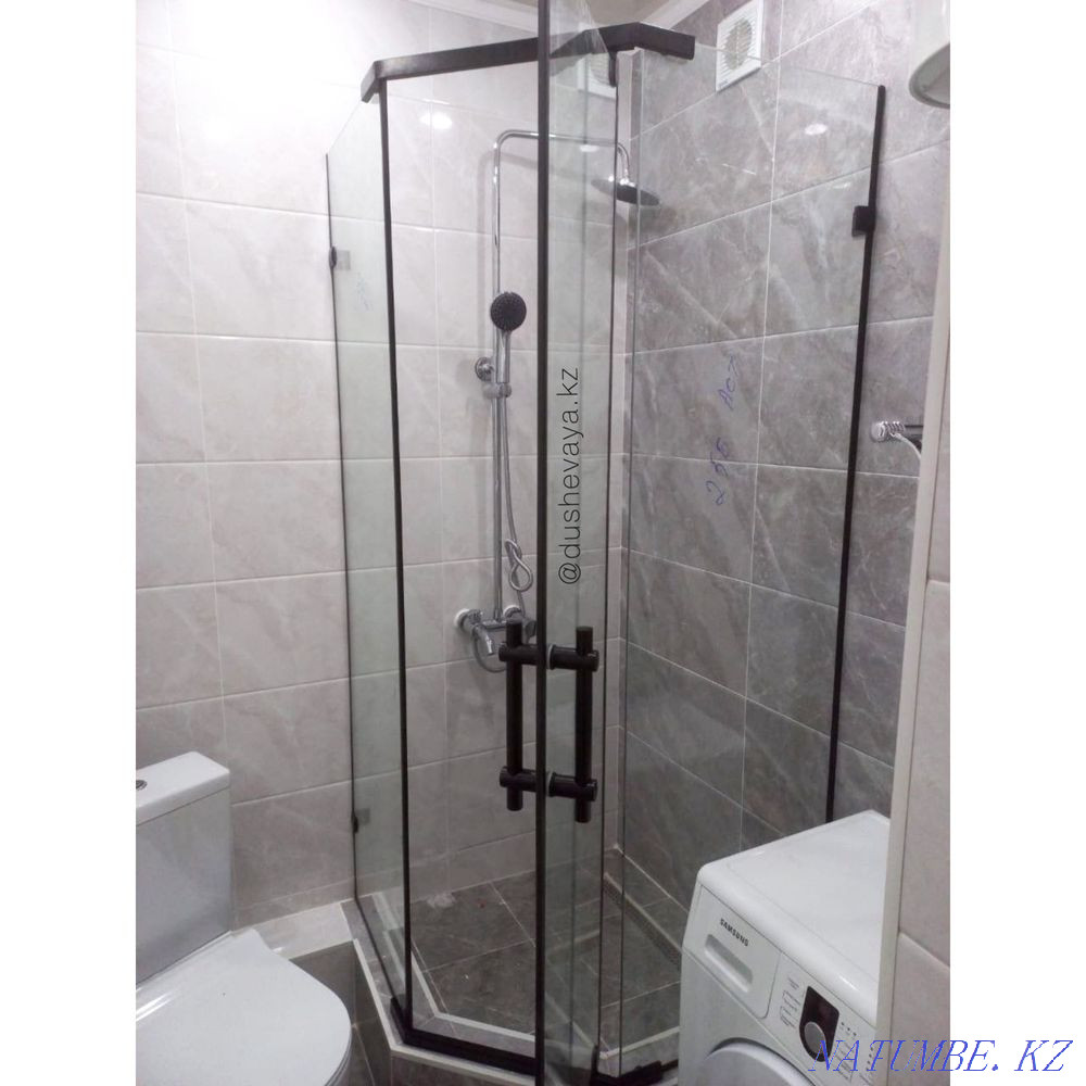 Душевые кабины,Стеклянные душевые перегородки, фацеты, Душ кабины Астана - изображение 5
