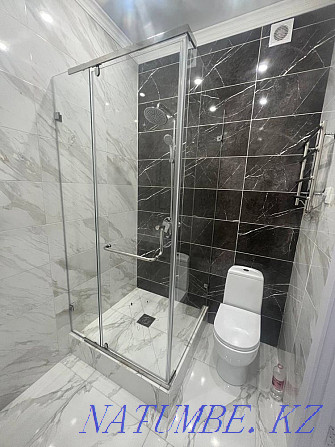 Shower cabin, glass partition, shower glass, bath screen Almaty - photo 1