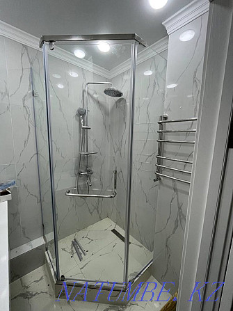 Shower cabin, glass partition, shower glass, bath screen Almaty - photo 3