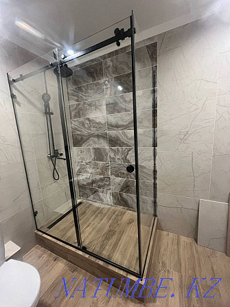 Shower cabin, glass partition, shower glass, bath screen Almaty - photo 2