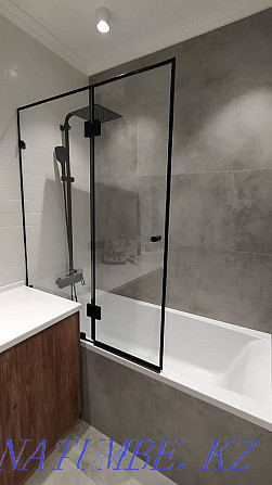 Shower cabin, glass partition, shower glass, bath screen Almaty - photo 6