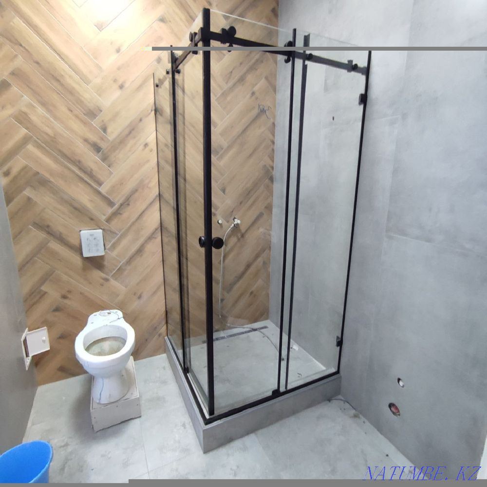 glass partitions, shower cabins, glass partitions, curtains, Almaty - photo 1