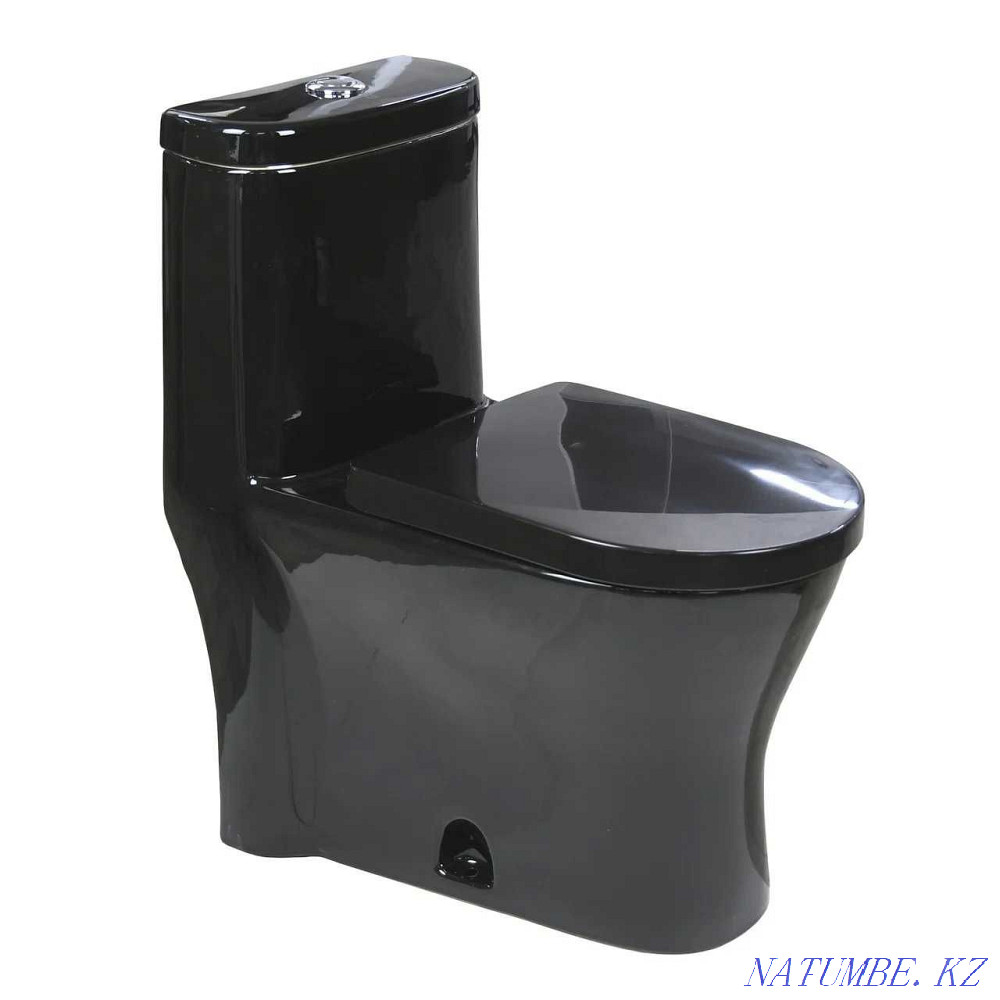 Унитаз Литой Gloria UN006 ЧЕРНЫЙ Алматы - изображение 4