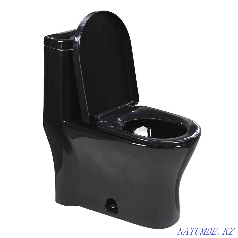 Унитаз Литой Gloria UN006 ЧЕРНЫЙ Алматы - изображение 3