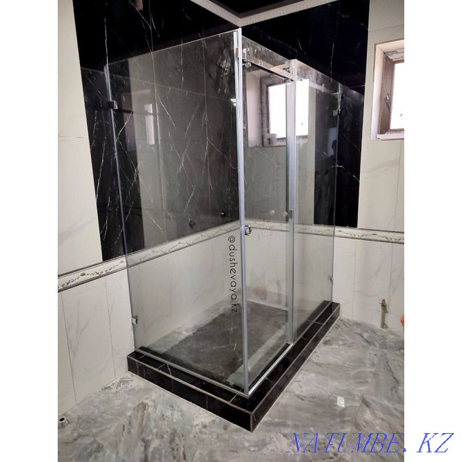 Glass railings, glass shower room, shower cabins, facets, mirror Astana - photo 1