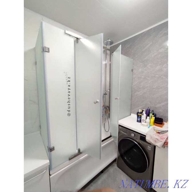 Glass railings, glass shower room, shower cabins, facets, mirror Astana - photo 5