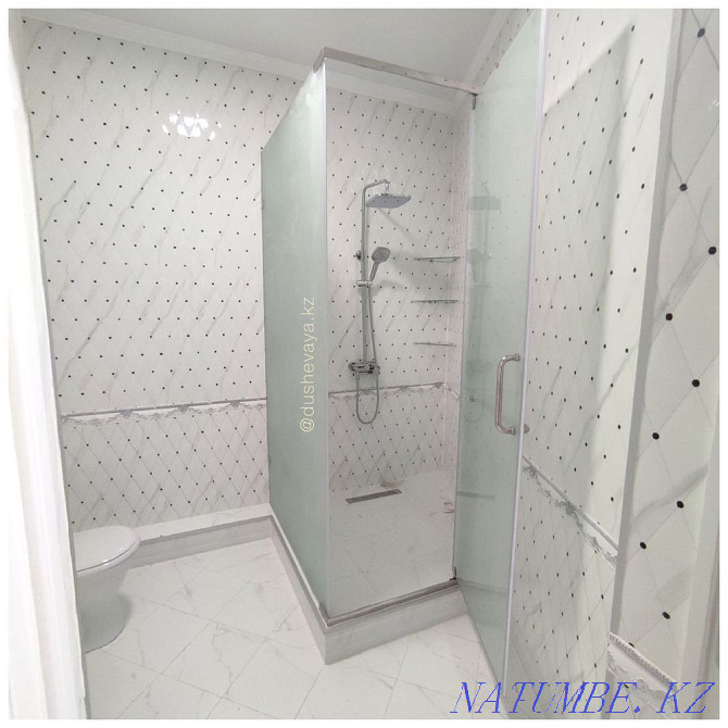 Glass railings, glass shower room, shower cabins, facets, mirror Astana - photo 3