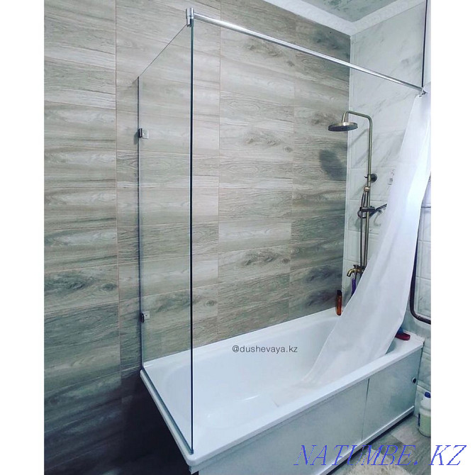 Glass railings, glass shower room, shower cabins, facets, mirror Astana - photo 8