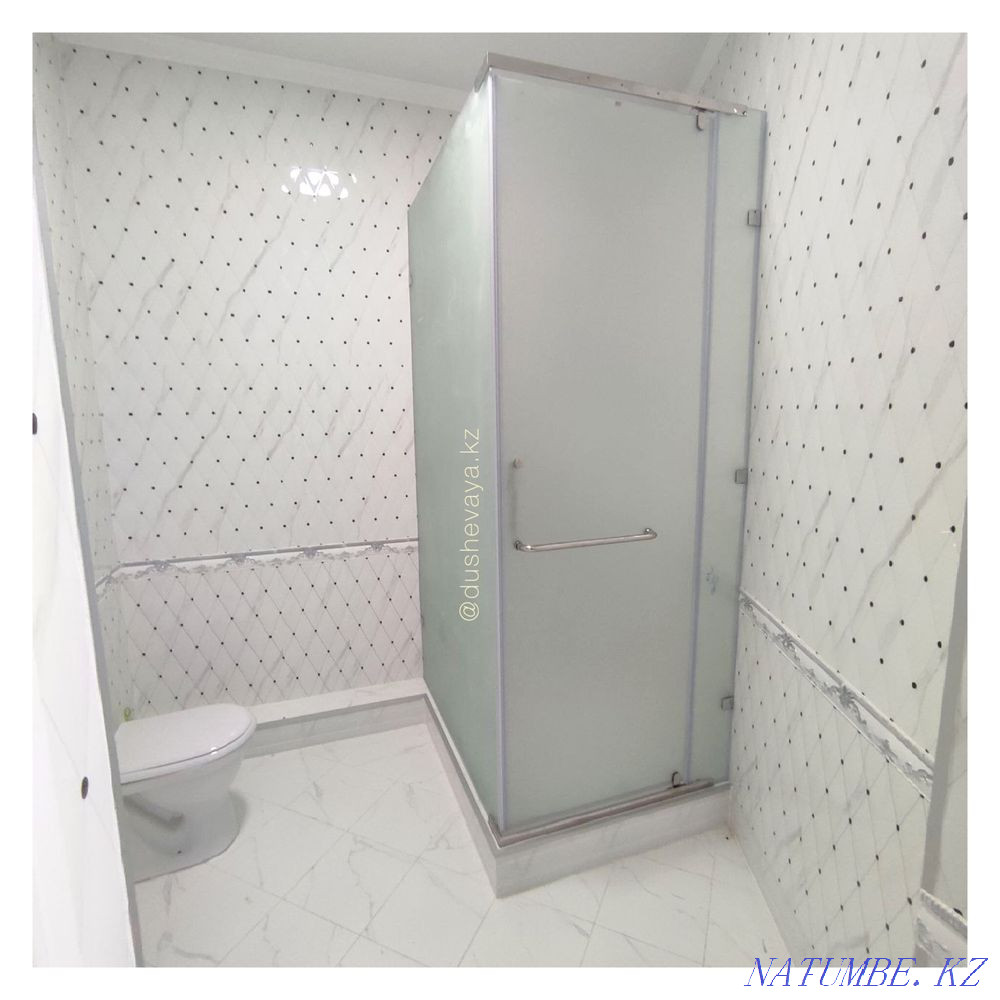 Glass railings, glass shower room, shower cabins, facets, mirror Astana - photo 2