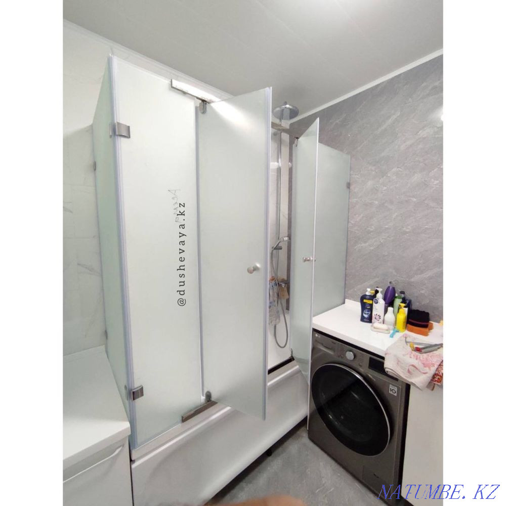 Glass railings, glass shower room, shower cabins, facets, mirror Astana - photo 5