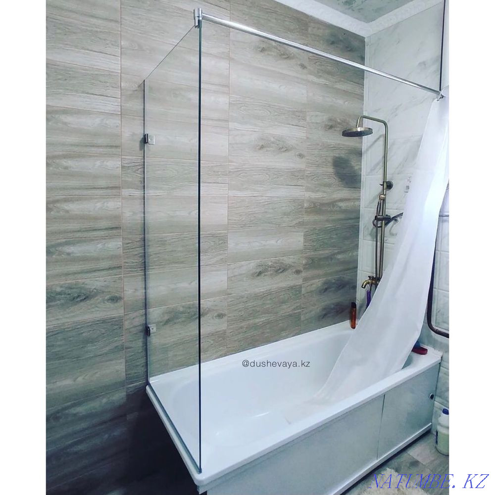Glass railings, glass shower room, shower cabins, facets, mirror Astana - photo 8