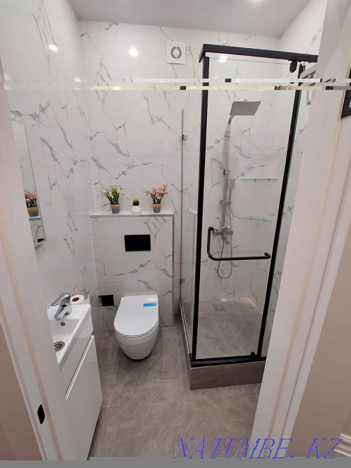 Душевая кабина, душевые ограждения, стеклянные перегородки, шторки, Астана - изображение 1