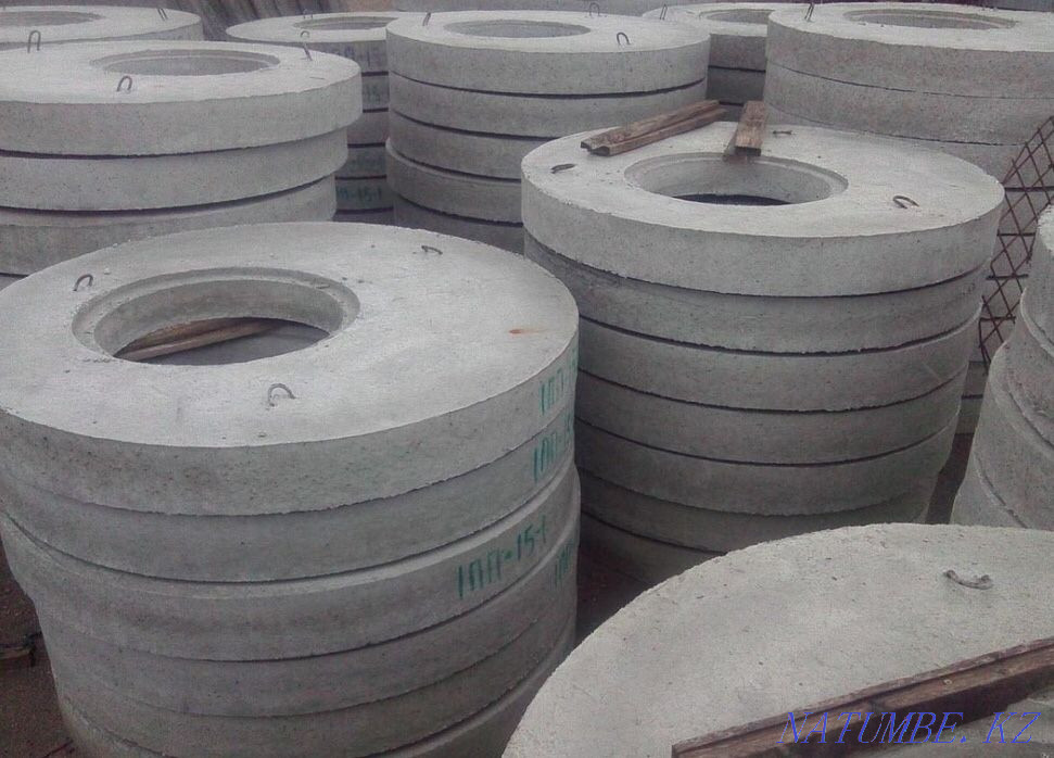 Крышки и днища бетонных септических колец- колодцев Талдыкорган - изображение 1