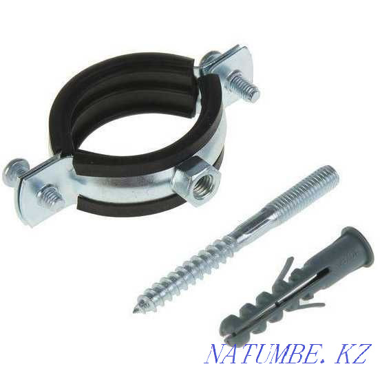 Plumbing clamp for fixing pipes (clamp, plumbing bolt, dowel) Astana - photo 1