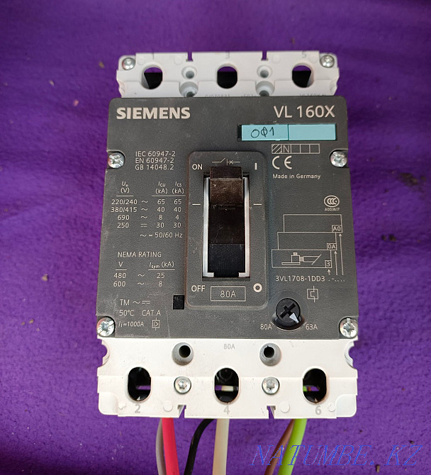 Автоматический выключатель VL160X, 80А, трехполюсный Артикул:3VL17081D Астана - изображение 1