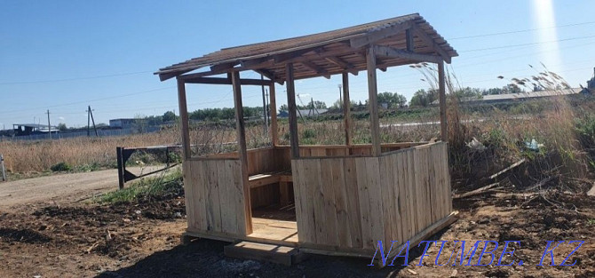 Edged board and unedged slab firewood toilet booth gazebo round timber Kostanay - photo 7