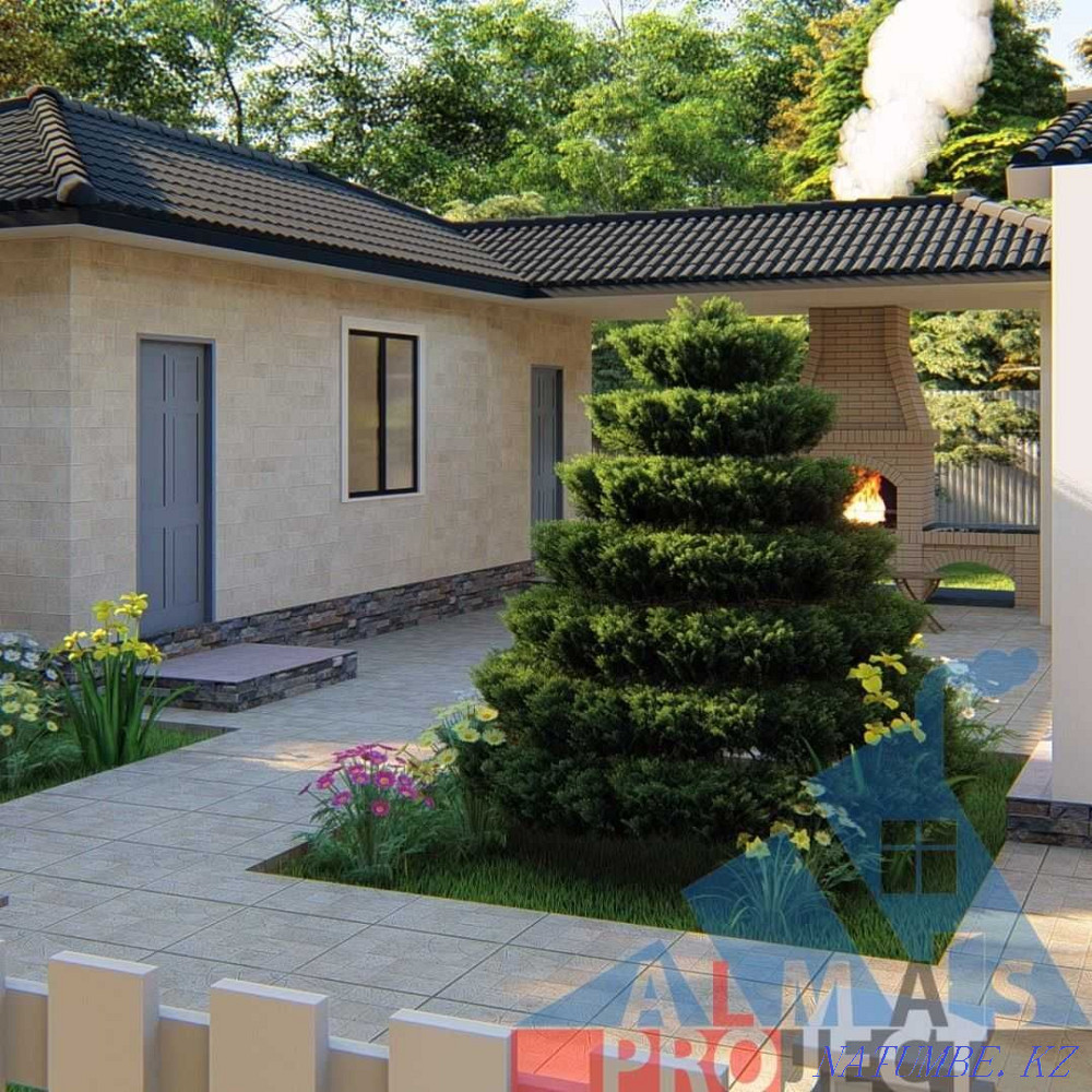 Фасад дизайн проект ландшафт Тараз - изображение 4