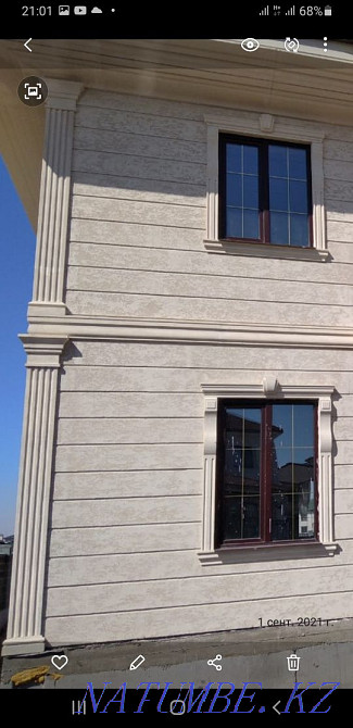 Liquid travertine, facade, thermal panel. Astana - photo 1