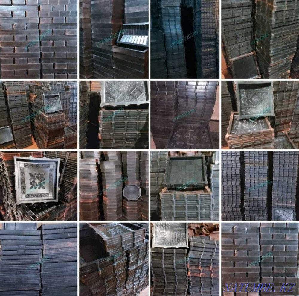 Тротуар тақталарына, тас блоктарға арналған резеңке (резеңке) қалыптасады.  Алматы - изображение 5