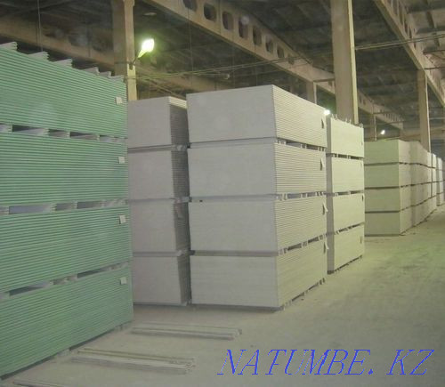 Gypsum board 9.5 and 12.5mm normal and wet Delivery/lift floor Free! Petropavlovsk - photo 1