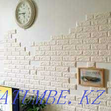 3D soft panels for walls "Brick white", self-adhesive wallpaper 2.7m2 Shymkent - photo 7