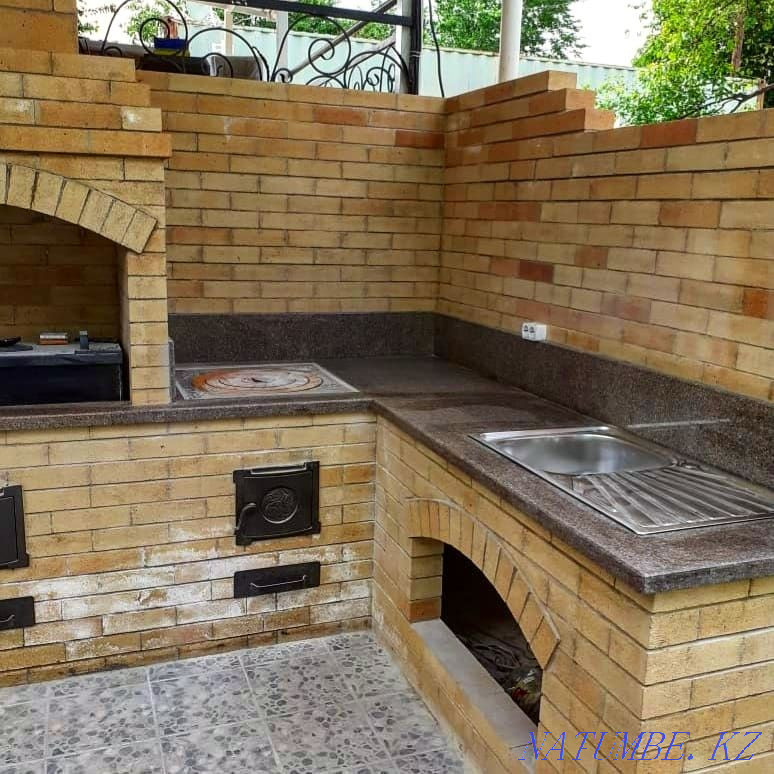 Летняя кухня, изготовление столешниц казан, мангал, барбекю (гранит) Алматы - изображение 1