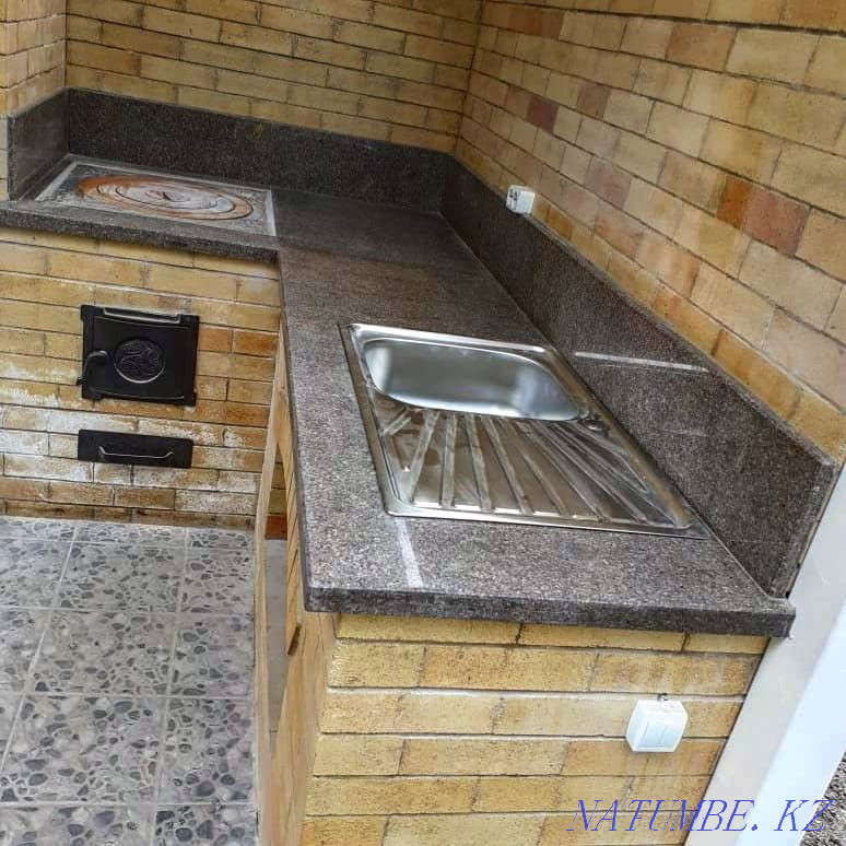 Летняя кухня, изготовление столешниц казан, мангал, барбекю (гранит) Алматы - изображение 6