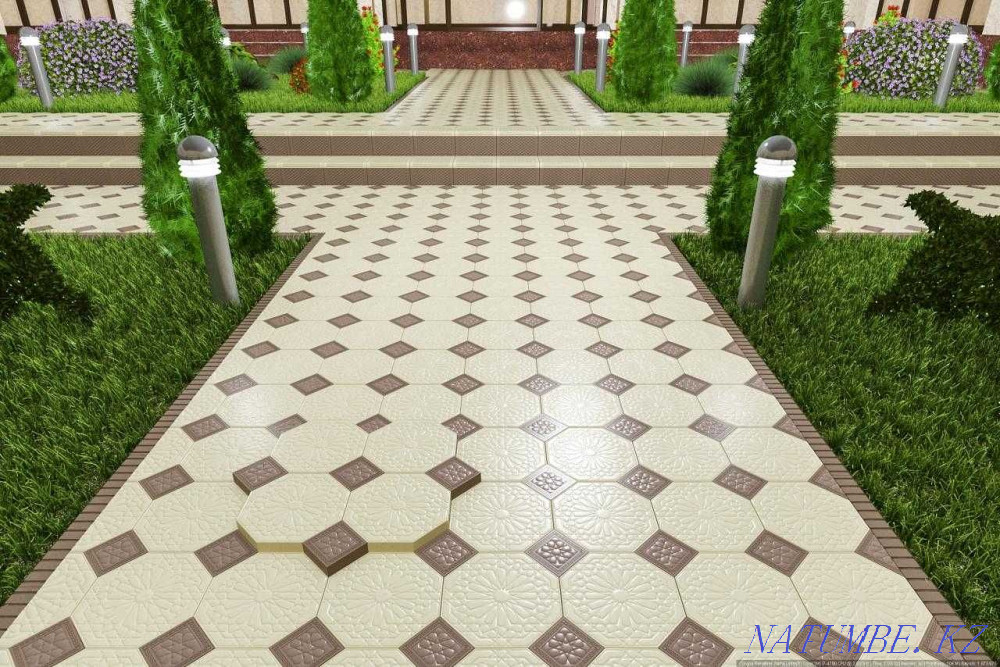 БРУСЧАТКА ТРОТУАРНАЯ ПЛИТКА камень бордюр лоток поребрик Шымкент - изображение 6