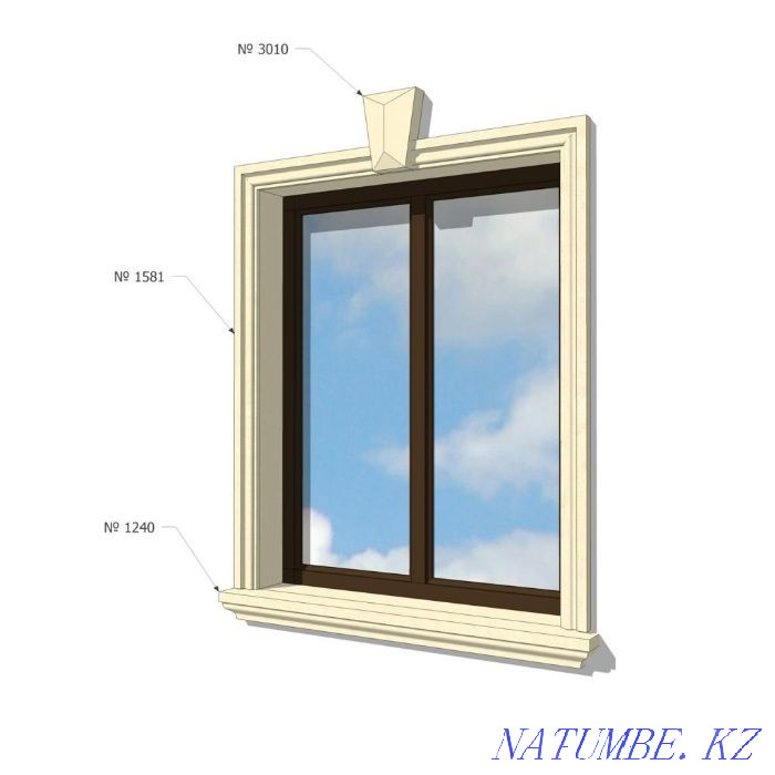 ТРАВЕРТИН ПЕНОПЛАСТА декоративный фасад окно молдинг карниз меж этаж Шымкент - изображение 3