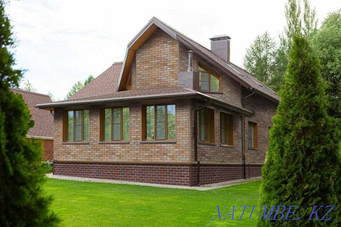 Facade brick tiles, PVC siding, metal, shingles, osb3 Karagandy - photo 5