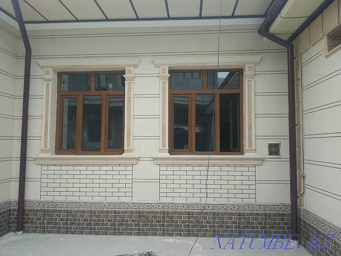 Decorative facade liquid travertine molding window framing crown Shymkent - photo 1