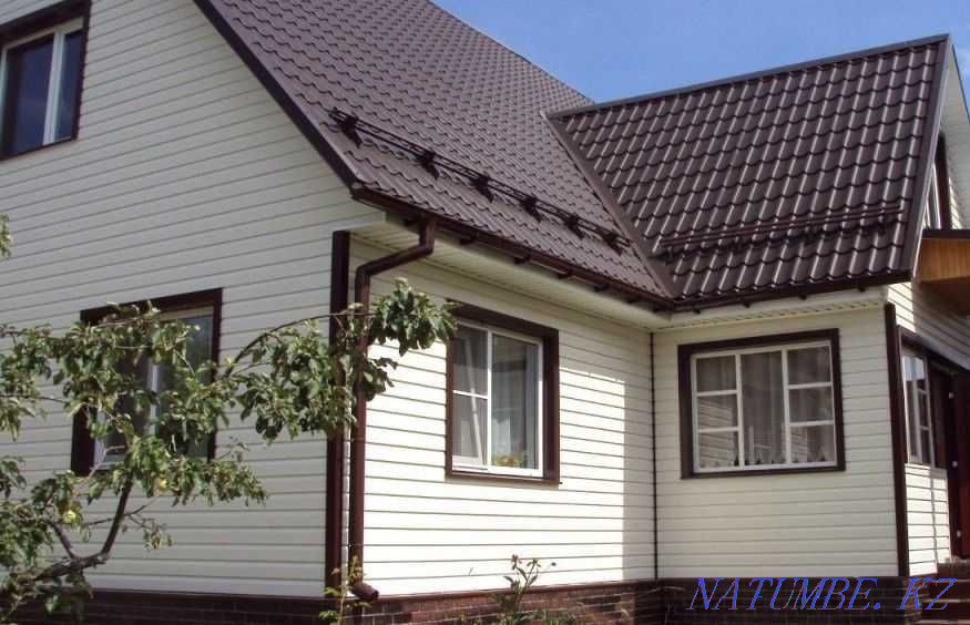 Vinyl siding. Front panels under a brick. Metal siding. Roof. Zhezqazghan - photo 4