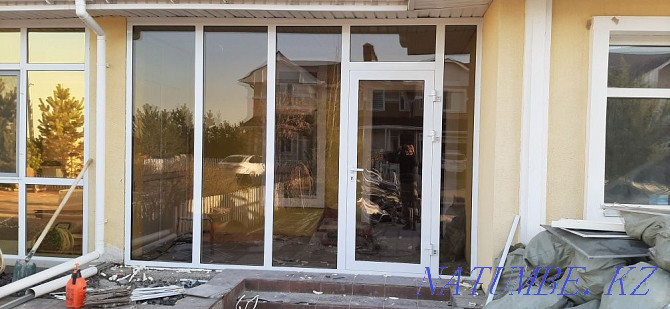 Plastic windows and doors, glass, double-glazed windows, window adjustment Astana - photo 7