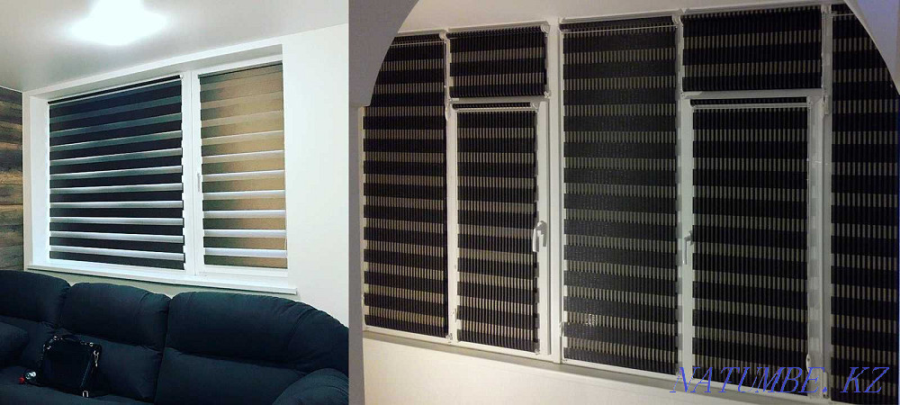 Blinds on windows, roller blinds, day-night (zebra) Almaty - photo 3