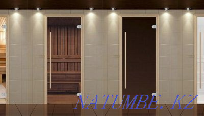 Glass doors for a steam room (bath), tempered iodine glass 6-8mm Shymkent - photo 2