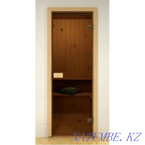 Glass doors for a steam room (bath), tempered iodine glass 6-8mm Shymkent - photo 1