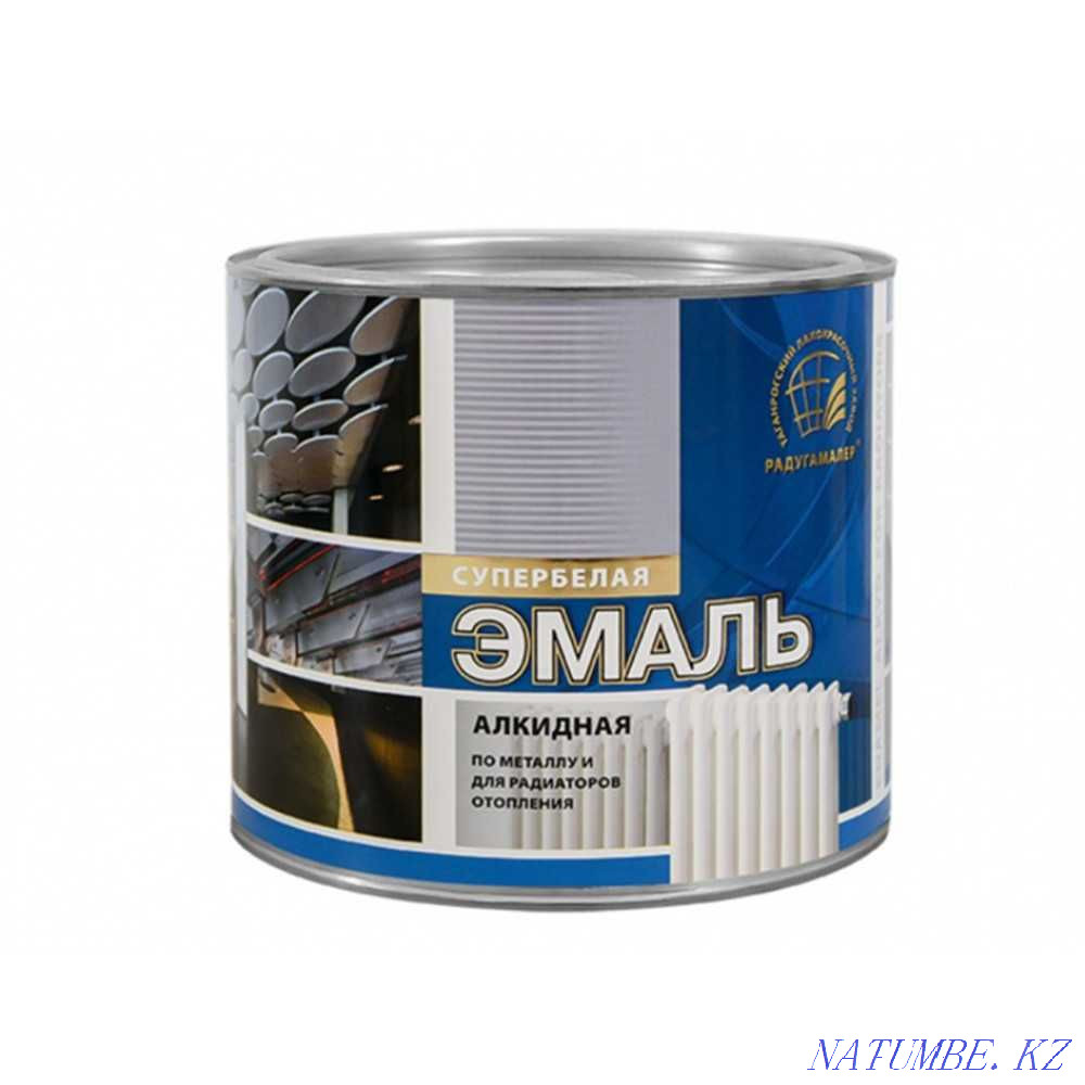 радиаторлар термиялық батареялары үшін эмаль ақ. құбырларға арналған металл үшін 0,9 кг  Астана - изображение 1