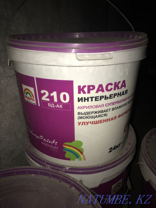 Краска акриловая моющая цена за ведро 1500тг Алматы - изображение 1