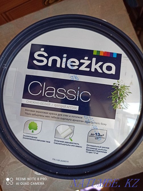 Продам краску водоэмульсионную Снежка, производства Польша 3,5литра Алматы - изображение 1
